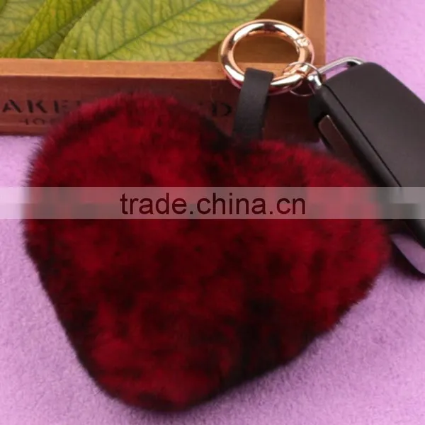 Myfur Fashion Genuine Rex Rabbit Fur Pom Pom Key Chain Handbag Charm photo-5