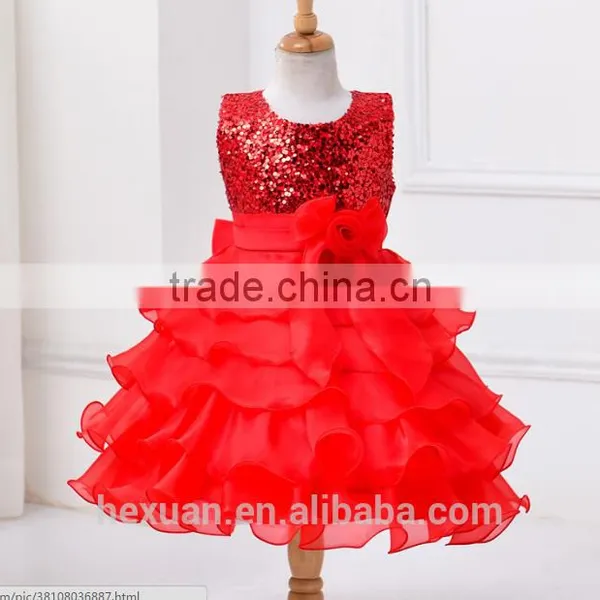 Nonsleeve One Piece Kids Long Lace Dress Children Girls Colorful Lace Dress photo-3