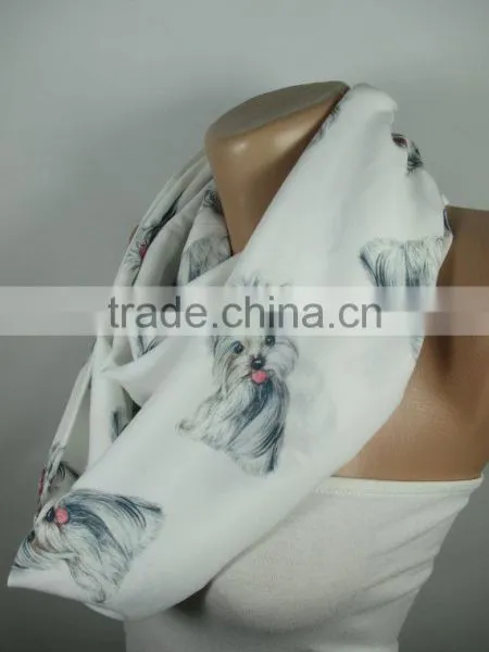 Dog Print Scarf Yorkshire Terrier Infinity Scarf Loop Scarf Winter Scarf Scarf Women Fashion Accessories Valentines Day Gift Ide photo-3