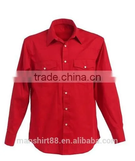 Thick Solid Fabric Double Pocket Mens Casual Shirts photo-2