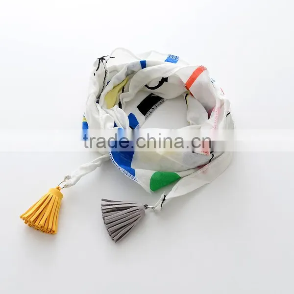 Cute Winter Warm Cotton Children Trangular Tassel Scarf photo-5