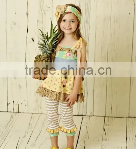 Conice Nini Girls Boutique Clothing Mustard Pie Sleeveless Clothes for Wholesale photo-3