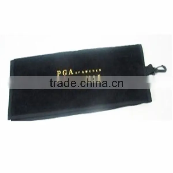 100 Cotton Customized Embroidery Logo Trifolds Terry Velour Golf Towels photo-2