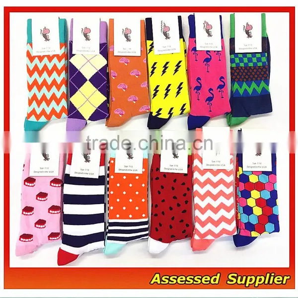 WH-124 Cheap Woman and Man Dress Happy Cozy Funny Colorful Socks and Private Label Socks for Hot Sale photo-3