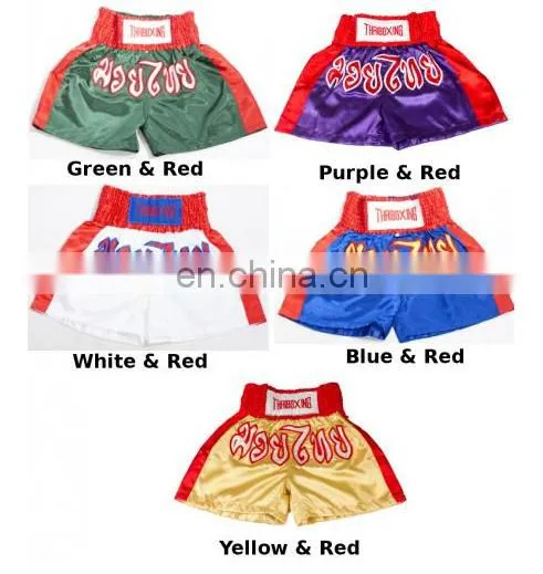 Muay Thai Boxing Shorts Kick Boxing Trunks Satin Size M-3XL photo-3