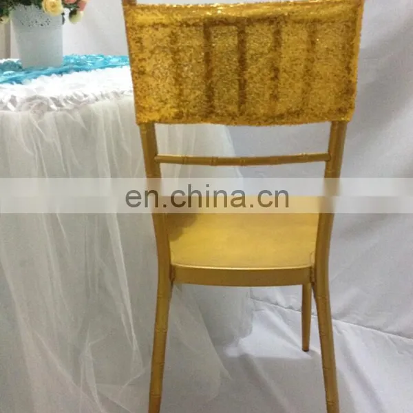 Hot Sale Luxury Fashion Golden Sequin Gold Chair Sashes photo-3