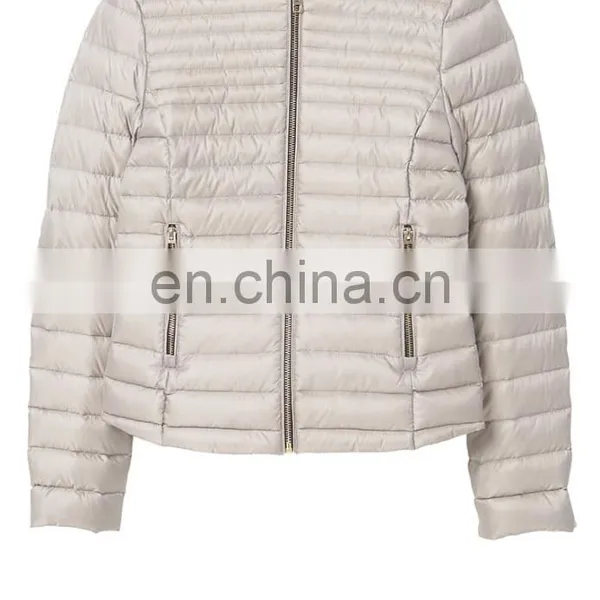 Factory OEM 100% Polyester Lightweight Quilted Women Down Jacket photo-3
