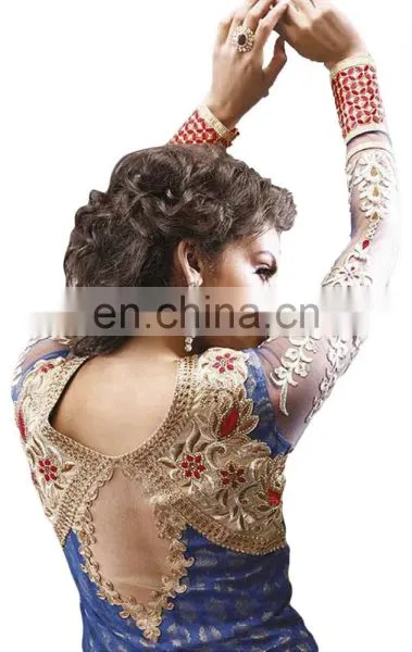 Stylish Party Wear Semi Stitched Georgette Suits With Heavy Embroidery Work 2017 photo-3