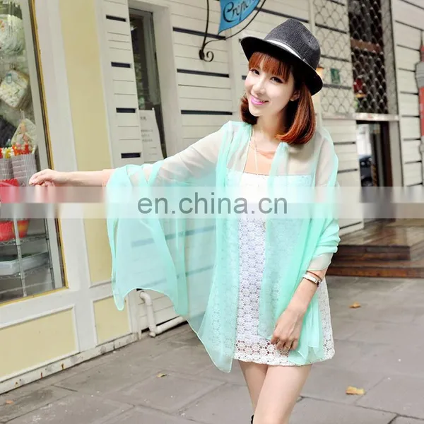 High Quality Fashion Custom-made Dark Pink Chiffon Shawl(PD523BL) photo-5