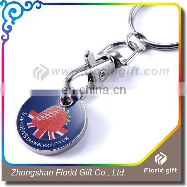 Round Metal Trolley Coin Keychain With Custom Logo photo-5