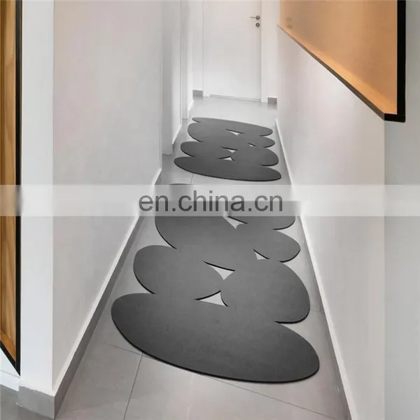 Modern Minimalist Wool Felt Rug, Corridor Rug, Eco Friendly Boho Rug photo-6