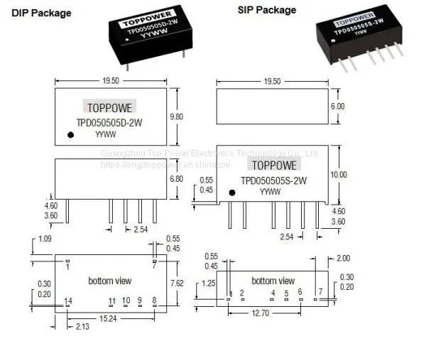 DC-DC Converter / TPB / 1W / 3KVDC Isolation / Dual Output / SIP / Low Output Ripple Noise photo-2