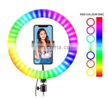 6 8 10 12 18 Inch LED Portable Changing RGB Color Photograph Make up Selfie Ring Fill Light With Tripod Stand photo-3