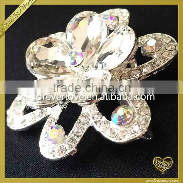AB Color Crystal Flower Brooch Rhinestone Brooches Pin FB029 photo-3