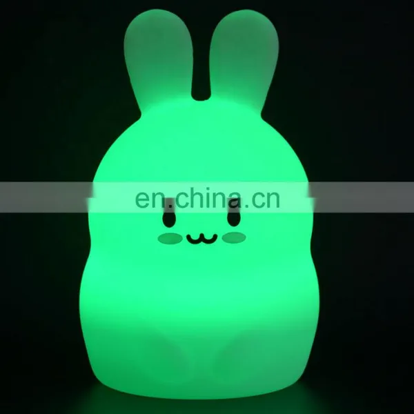 8 Lighting Colors Night Light USB Rechargeable Table Lamp Bunny Rabbit Lamp photo-3
