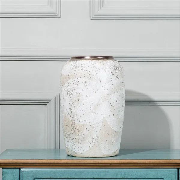 Wave White Bubble American Village Style Jingdezhen Ceramic Vase For Home Soft Decoration photo-4