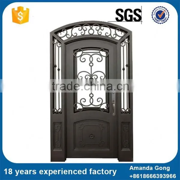 Best Selling And Wrought Iron Works Wood Entry Doors photo-6