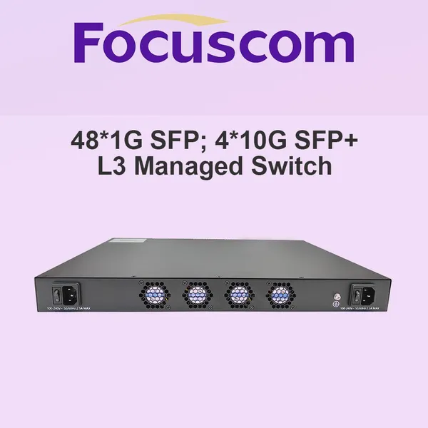 L3 Managed Gigabit Fiber Switch With MPLS, 48-Port SFP and 4-Port 10G SFP+ Uplink, Enterprise-Level Access Switch Focuscom S5630-48SF4SX photo-2