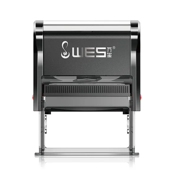 WES Self-Inking 22x58mm Rectangle Plastic Return Stamp Custom Text Logo Blue/Black/Red Ink ISO9001 Certified Office Use S-2258 photo-4
