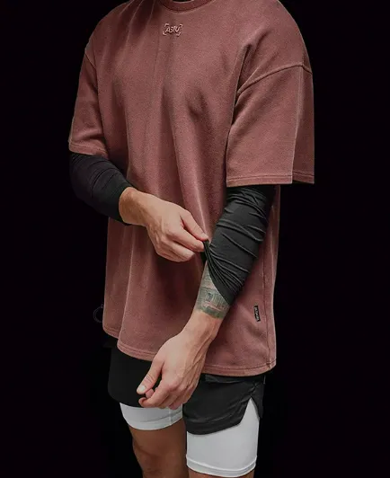 Men's Summer T-shirt, American Youth Heavyweight Plus Size Pure Cotton Short Sleeved T-shirt, Men's Washed and Worn Top photo-3