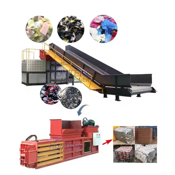Industrial Waste Shredder Textile Cotton Fabric Waste Clothing Shredding Baling Machine