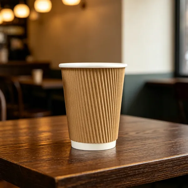 Double Wall Disposable Paper Cups, No Sleeve Needed Insulated Cups for Hot Latte and Americano Drinks photo-4