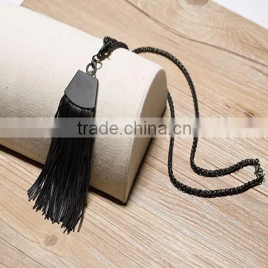 2015 New Products the European and American Fashion Brand Leather Cord Long Necklace