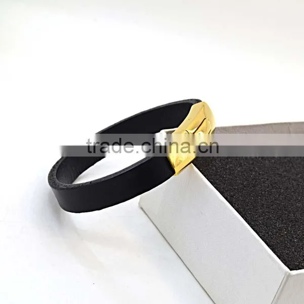 2016 New Fashion Customize Genuine Leather Bracelet For Man Magnetic Punk Bracelet photo-2