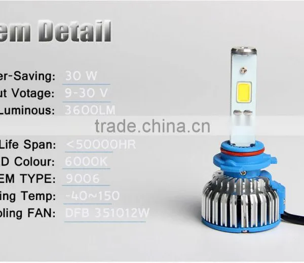 Factory Buyer 2016 Hot Sale High Quality 3000LM 30W Led Car Head Lights h1 h3 h4 h7 h8 h9 H11 Led Car Headlamp 6000k Bulbs photo-4