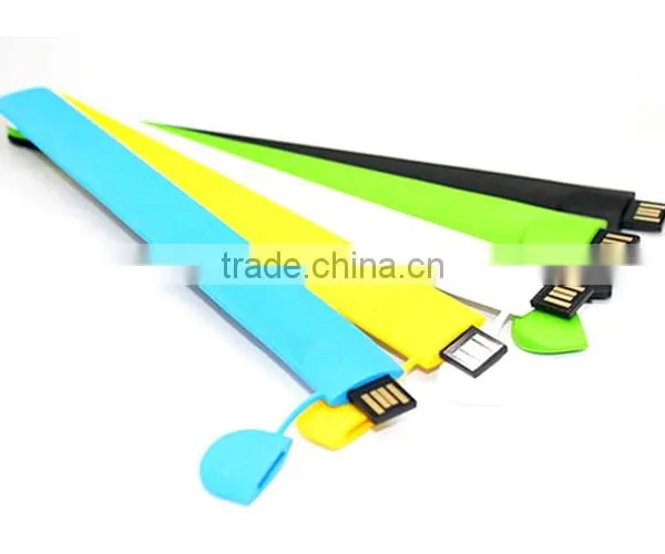 Cheap 4GB 8GB 16GB Red / Yellow Bracelet USB Flash Sticks With Free Logo Custom photo-3