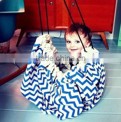Stripe Kids Canvas Game Carpet Play Mat Child Play Rug Toy Storage Bag photo-3