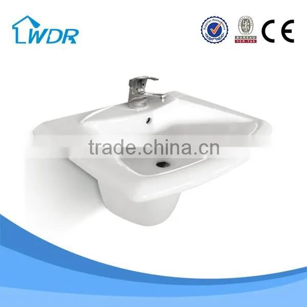 New Design Bathroom Ceramic Simple Wall Hung Washing Basin photo-4