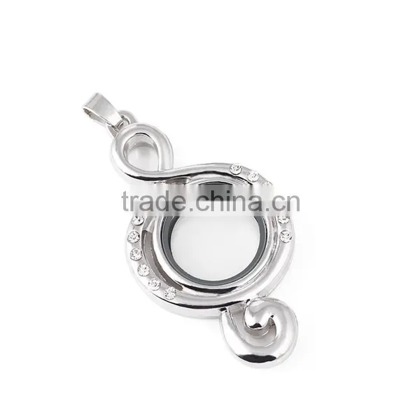 2015 Lastest Zinc Alloy Rhodium Plated Floating Lockets Wholesale photo-3