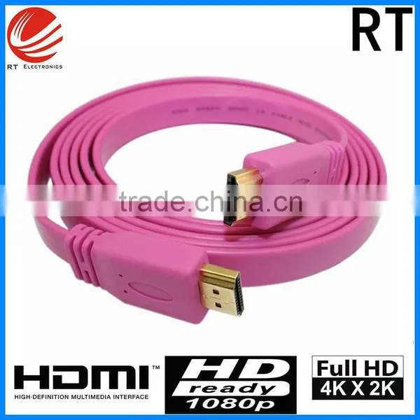 High Speed Flat HDMI Cable 24k Gold 3D Ethernet 1080p 2160P photo-3