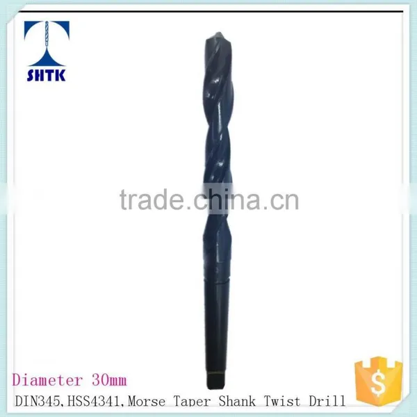 Taper Shank Twist Drill Bit, Dia 30mm, Black Finished, Drill Bit