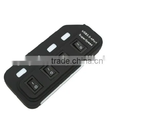 Computer Super Speed 4 Port USB 3.0 Hub With Power Cable USB Type A to Micro 3.0 B Cable photo-3