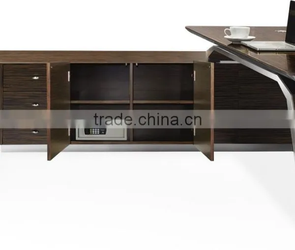 DT-12 Wooden Office Desk Stainless Steel Table Base Office Executive Desk Quality Choice photo-4