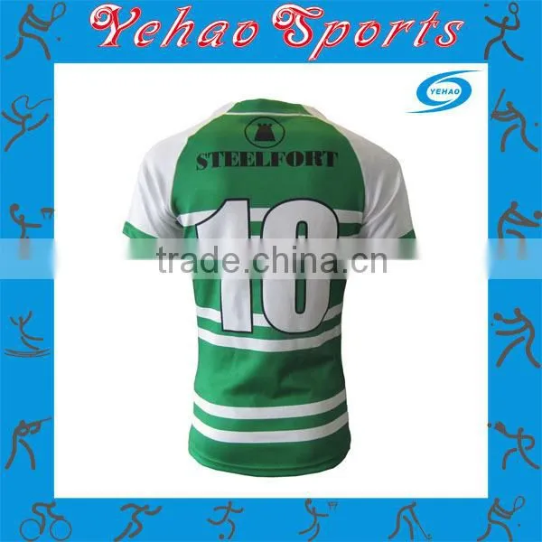 White Green Striped Soccer Jersey With Name/logo/number photo-2