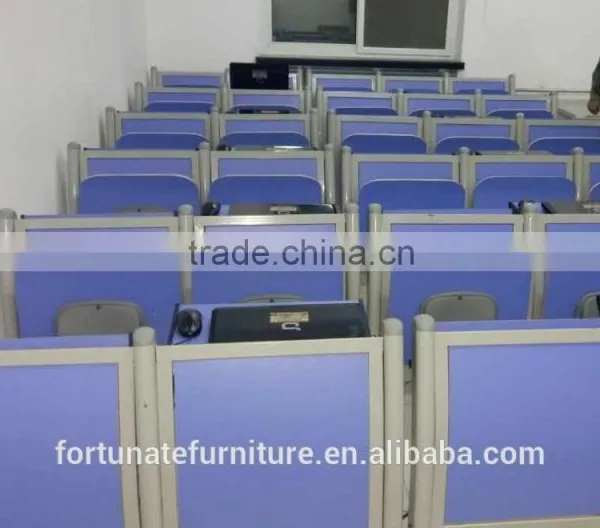 Blue Bent Plywood Seat and Back Lecture Hall Folding Chair photo-4