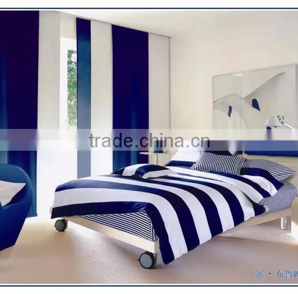 Microfiber Brushed Disperse Bedding Set Blue White Duvet Cover Set photo-5