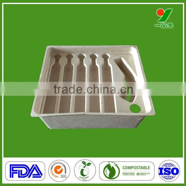China Manufacturer New Design High Quality Biodegradable Bagasse Pulp Anti-knock Packaging Trays for Electronic Component photo-3