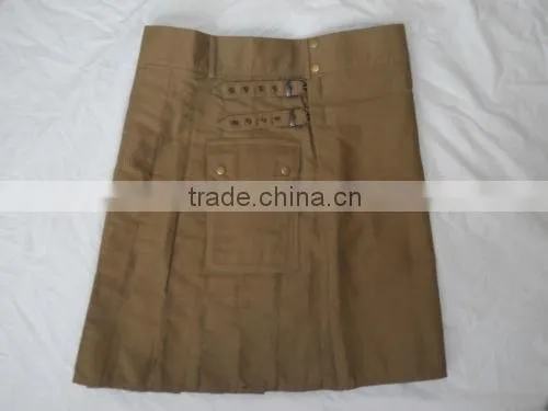 Dark Khaki Modern Utility Kilt Mens photo-4