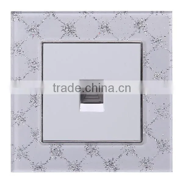 New Crystal and PC Material 1 Gang TEL Wall Socket