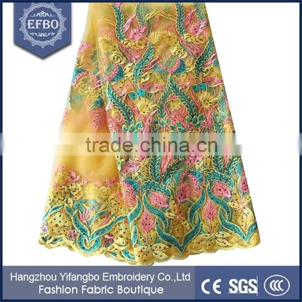 New Products English Tulle Lace Fabric African Embroidery Stone for Bridal Dress photo-2