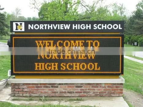 Outdoor advertising SMD led message panel with steel cabinets,fixed installation