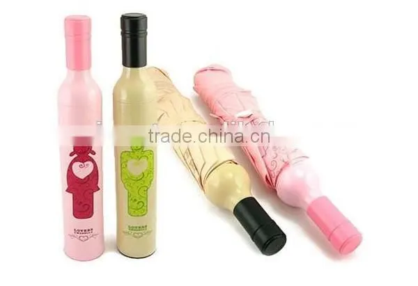 New Product Logo Printed Triple- Folding Promotion Wine Bottle Umbrella photo-5