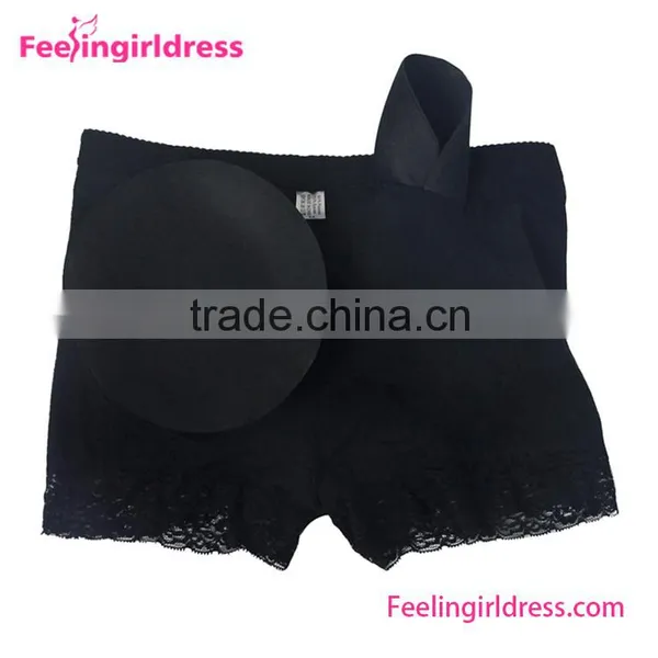 Breathable Removable Pads Hip Up Foam Padded Panties Black photo-5