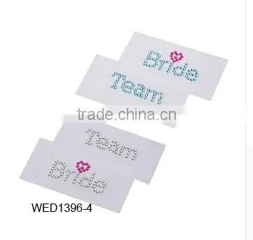 Hotsale Wedding Groom 3d Rhinestone Crystal Letter Shoe or Cup Stickers photo-4