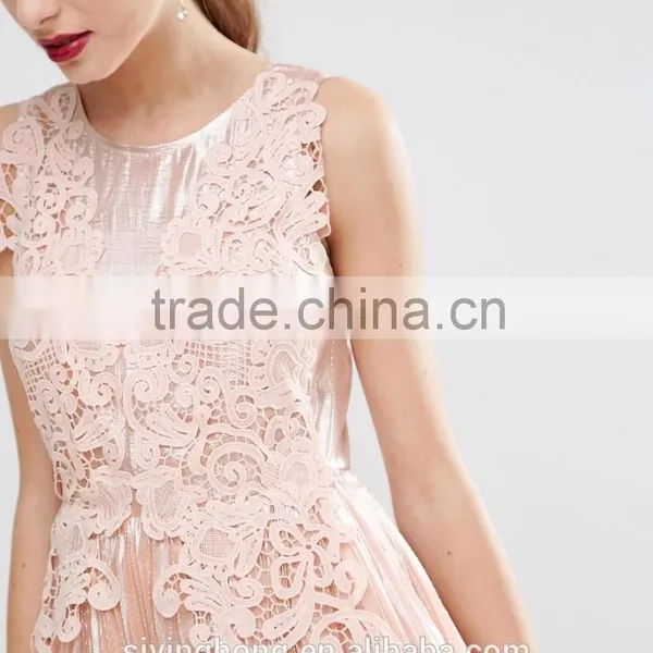 2016 Factory OEM New Design Spaghetti Strap Lace Women Dresses photo-3