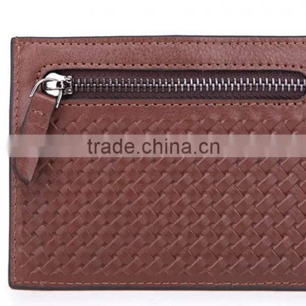 Factory OEM Super Slim Full Protect Snap Closure Lightweight Braided Leather Slim Bag photo-5